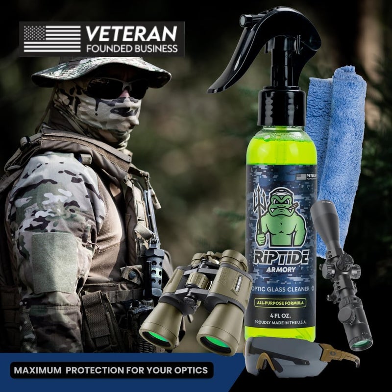 Riptide Armory Optic Glass Cleaner - Ultimate Solution for Pristine Optic Care - Unmatched Detailing Precision & Protection - Veteran Founded & Formulated by US Navy Seal (4oz) - Image 2